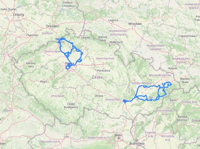 Mapa obou oblastí