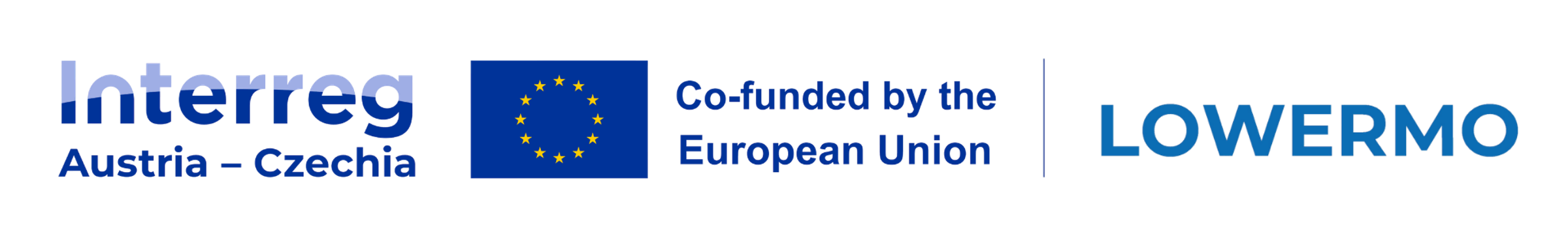 Logo Interreg, project LOWERMO in English
