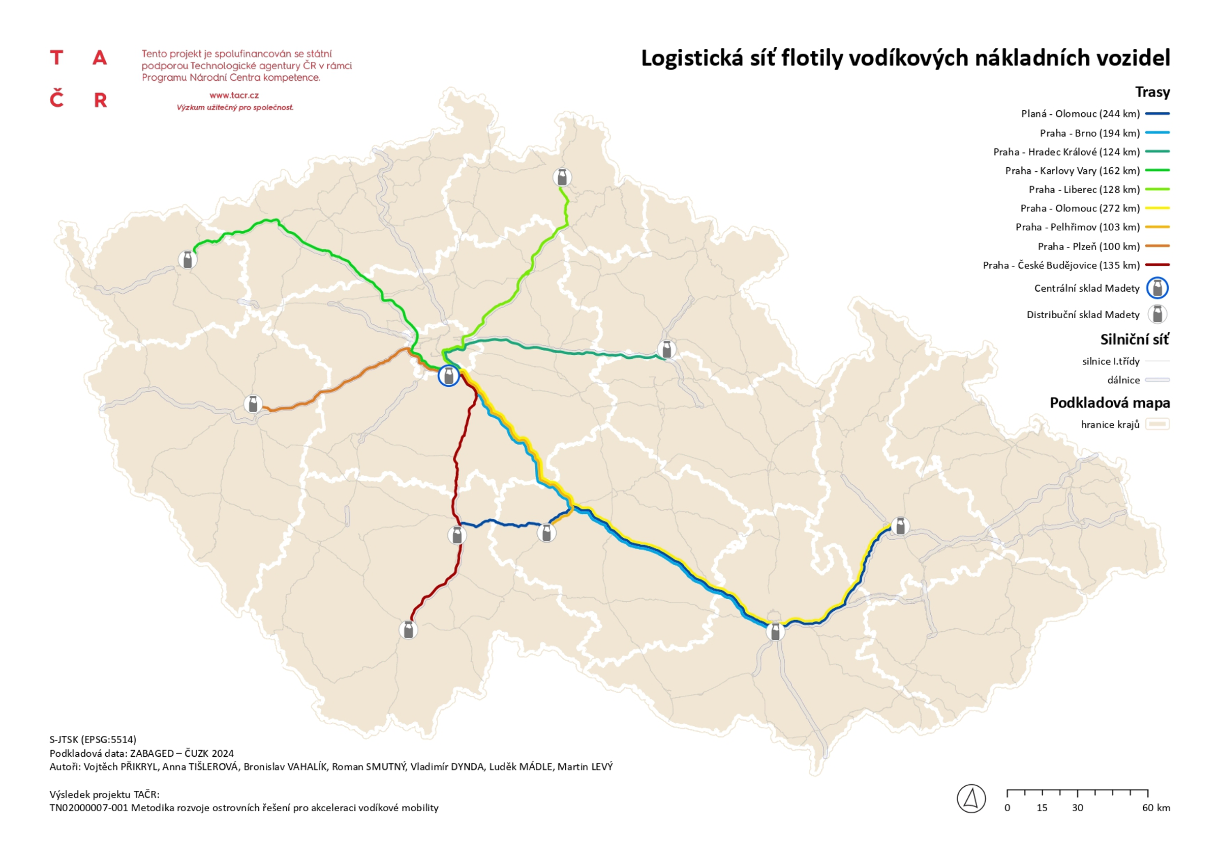 Specializovaná mapa pro optimalizaci ostrovního vodíkového hospodářství v energetickém centru v Plané nad Lužnicí