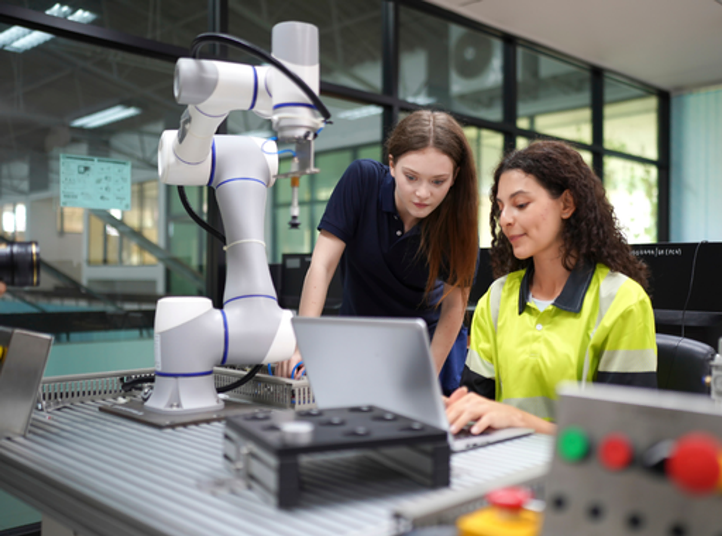 Student na stáži v laboratoři