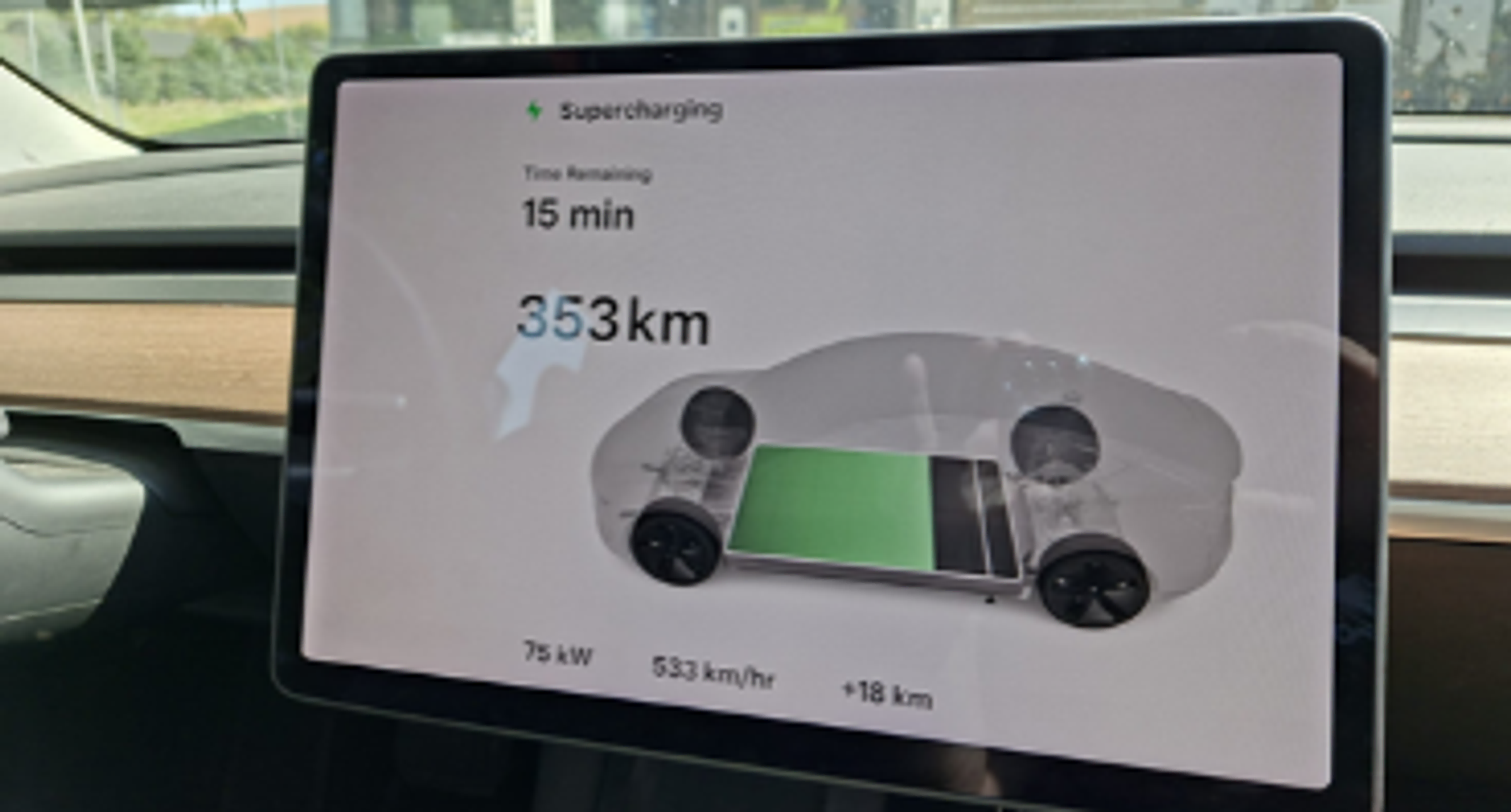 Ovládací panel v elektrickém autě