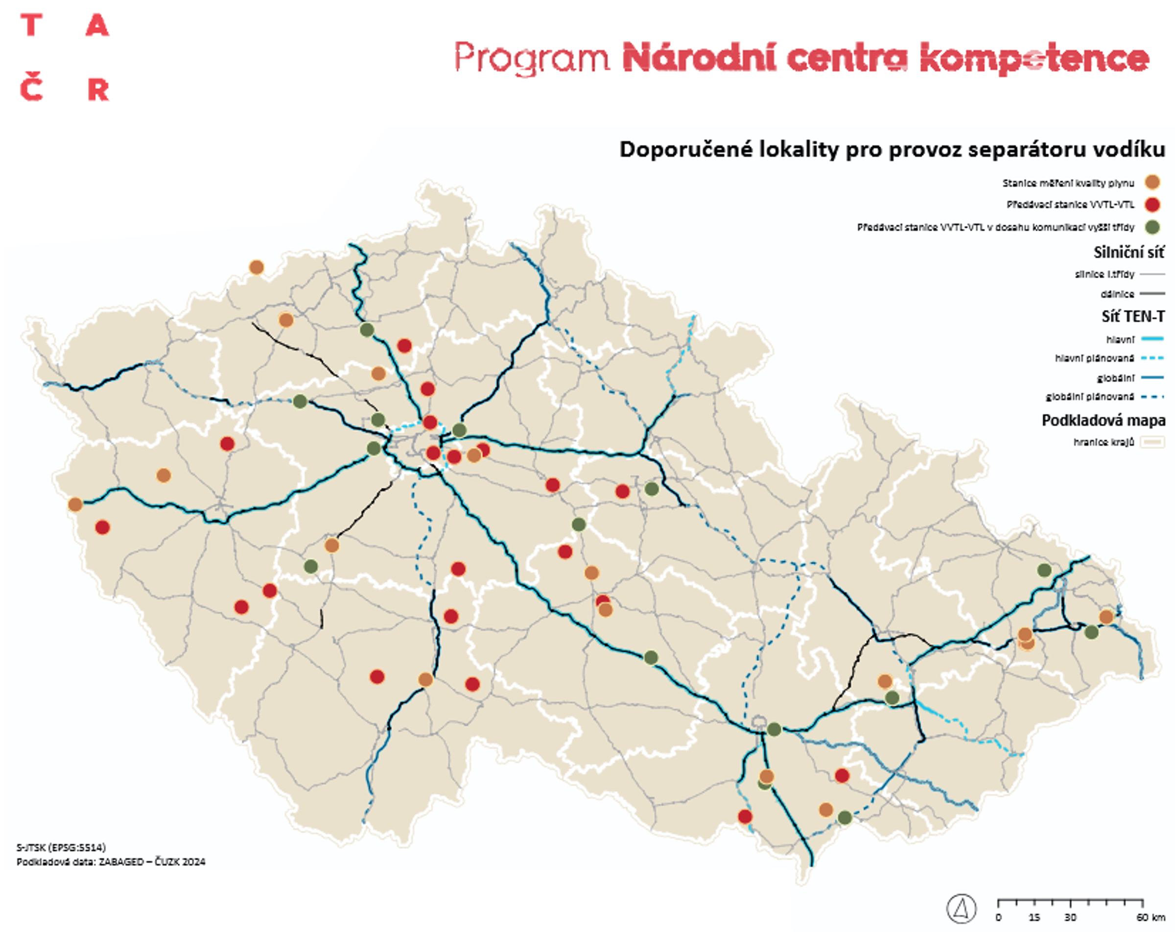 Mapa separátorů vodíku