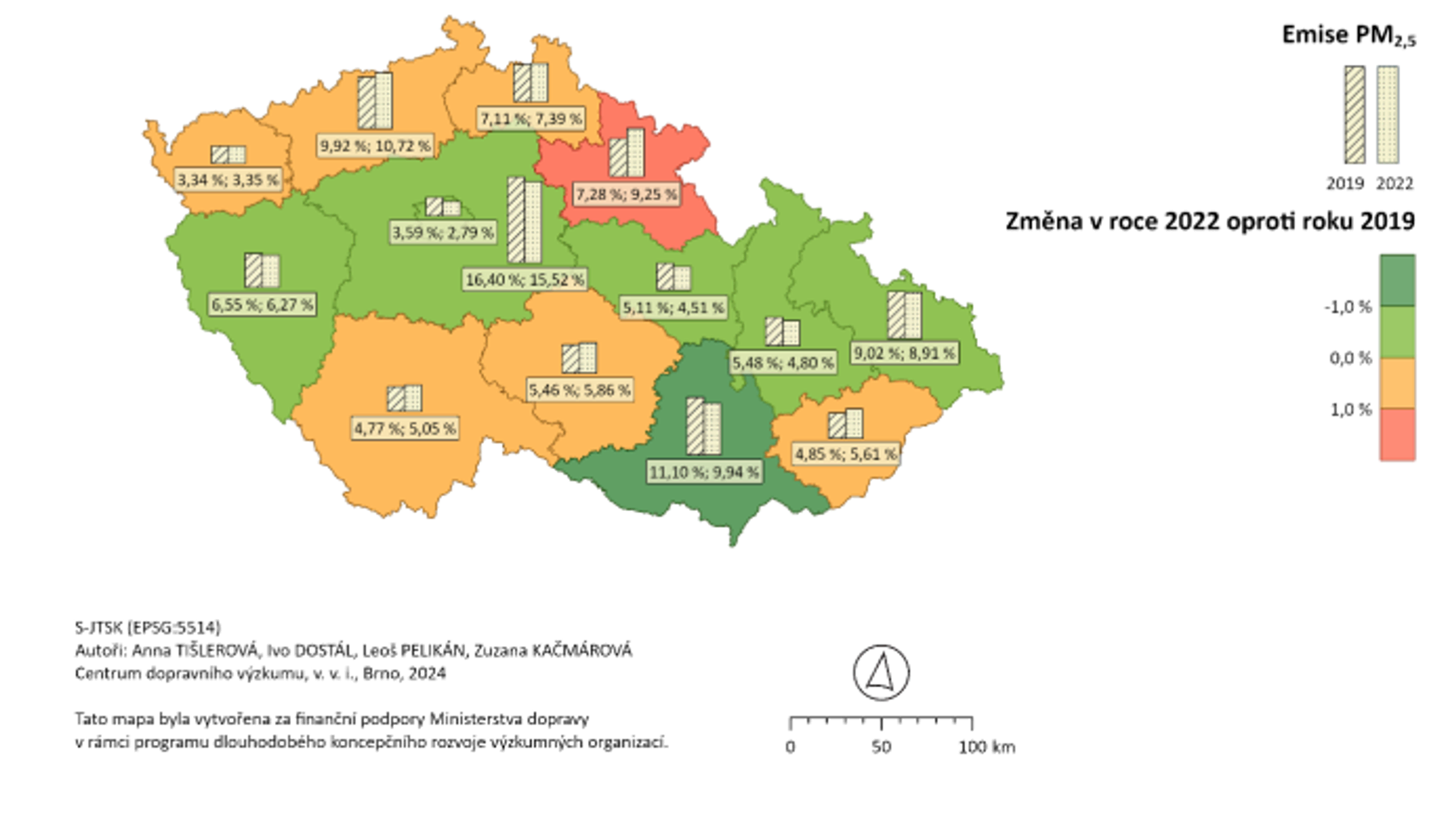 Mapa emisí na železničních tratích