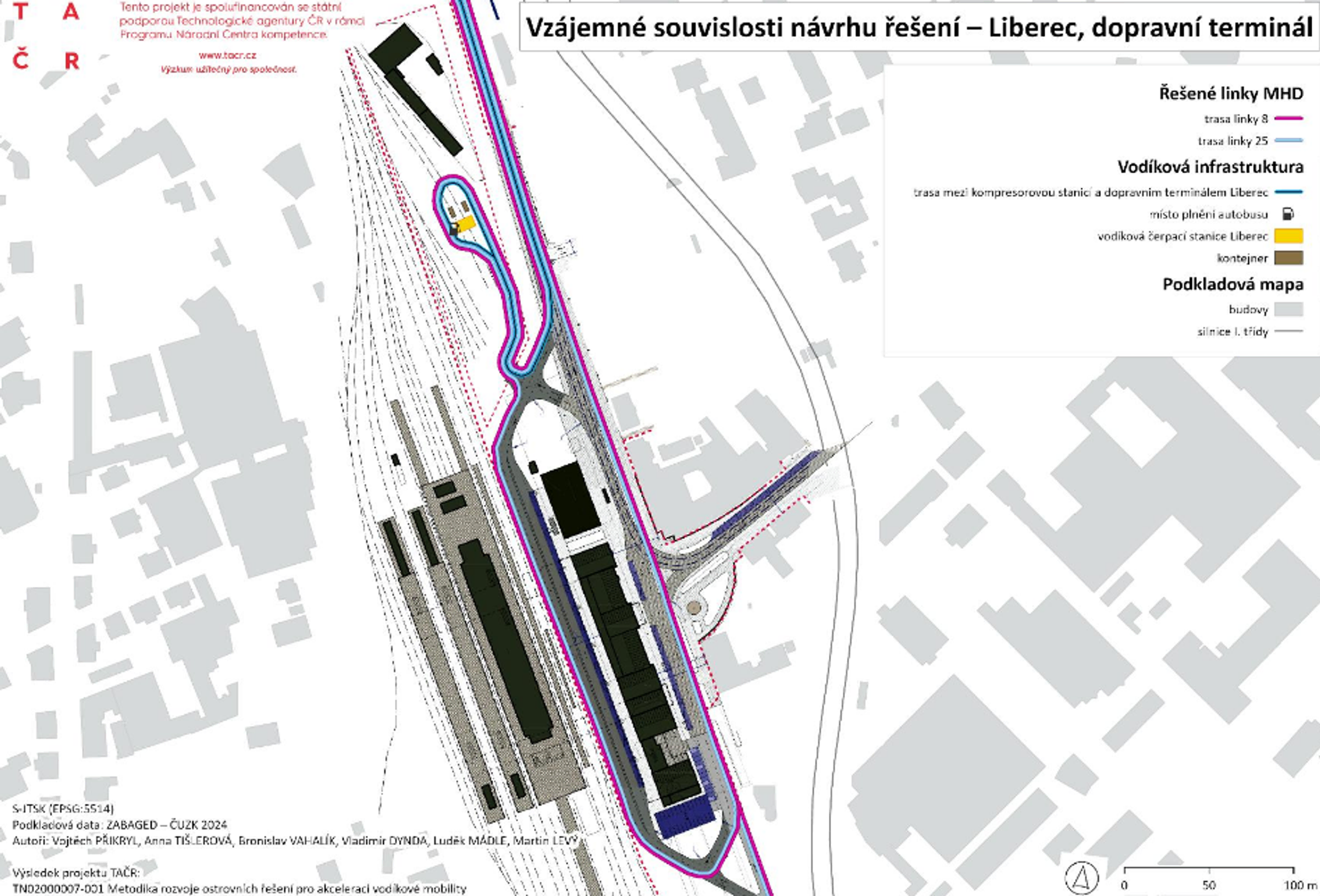Mapa vodíkové čerpací stanice Liberecko